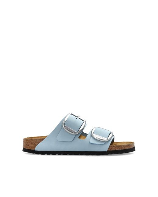 Birkenstock Blue 'Arizona Big Buckle' Slides