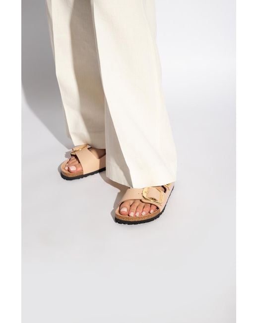 Birkenstock White 'arizona Big Buckle' Slides,