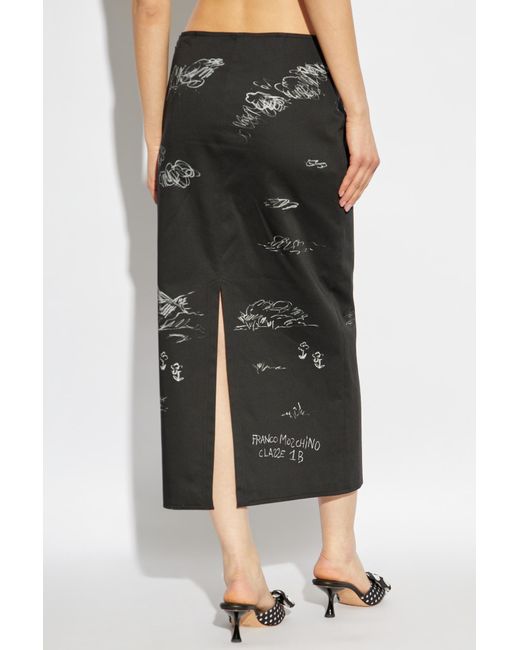 Moschino Black Skirt With Print