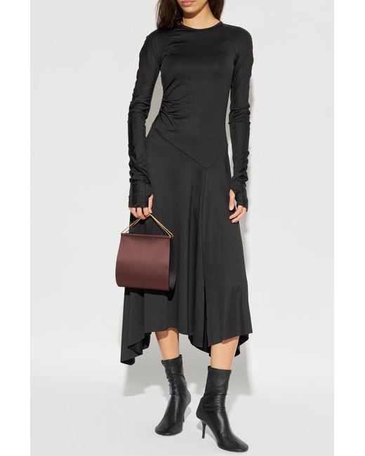 Victoria Beckham Black Dress With Decorative Draping