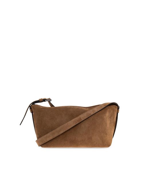 Moschino Brown Suede Shoulder Bag for men