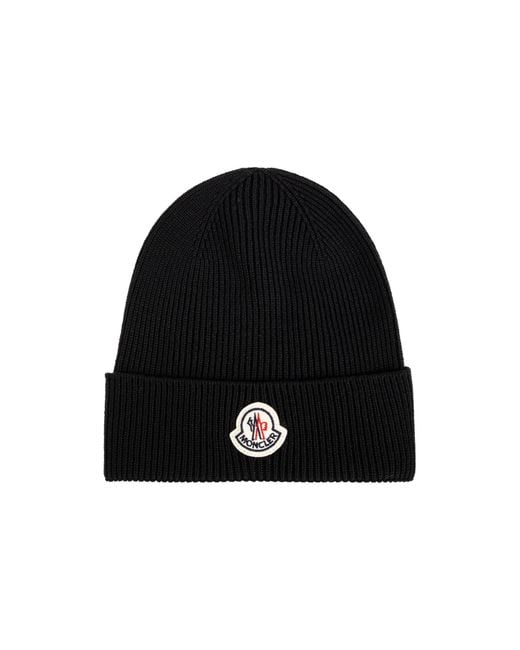 Moncler Black Wool Beanie for men