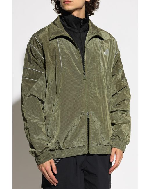 Adidas Originals Green Jacket With Printed Logo for men