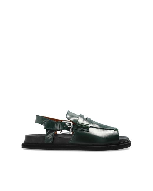 Marni Black Leather Sandals for men