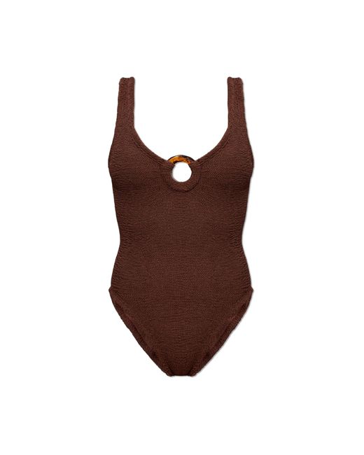 Hunza G Brown One-Piece Swimsuit "Celine"