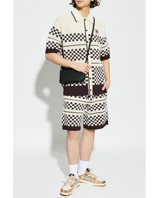 Amiri White Shorts With A Patch for men