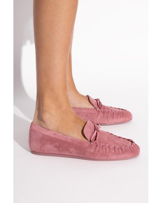 Stuart Weitzman Red 'Brit' Loafers Shoes