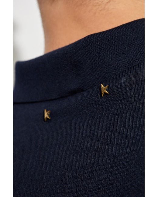 Golden Goose Deluxe Brand Blue Wool Polo for men