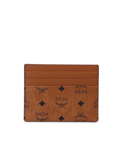 MCM Brown Card Case With Clip for men