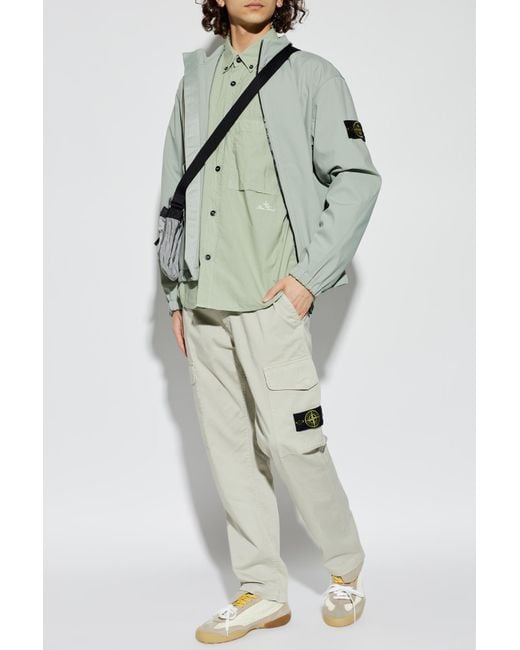 Stone Island Green Shirt With Pocket for men