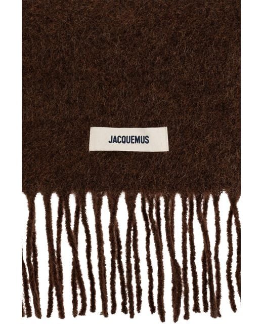 Jacquemus Brown Scarf With Logo Patch