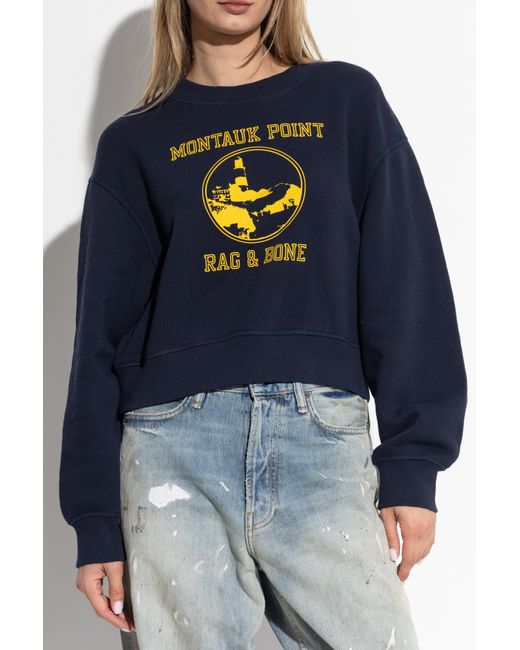 Rag & Bone Blue Sweatshirt With Print