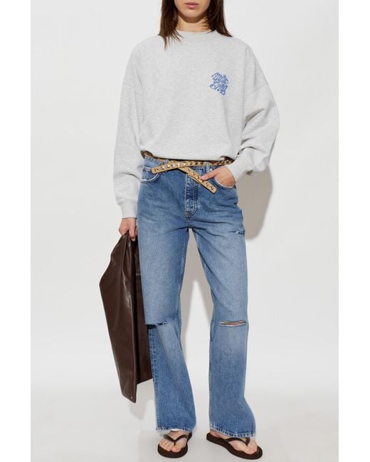 Anine Bing White 'Miles' Sweatshirt