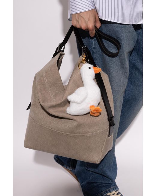 Moschino White Keychain With A Goose-Shaped Pendant for men