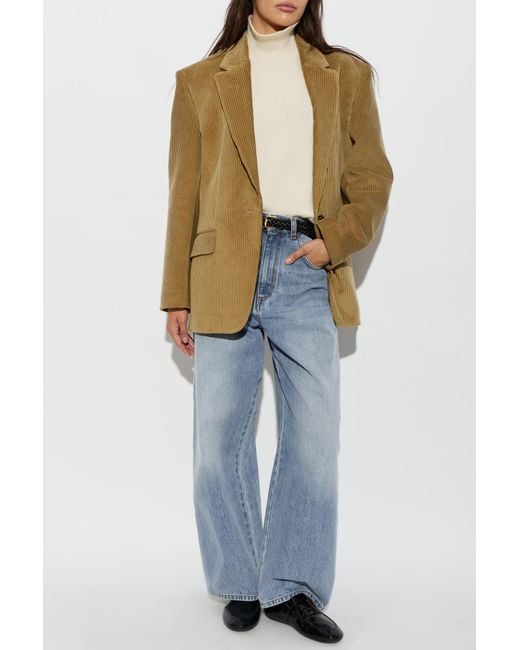 Rohe Natural Wool Turtleneck With Sewn-In Shoulder Pads