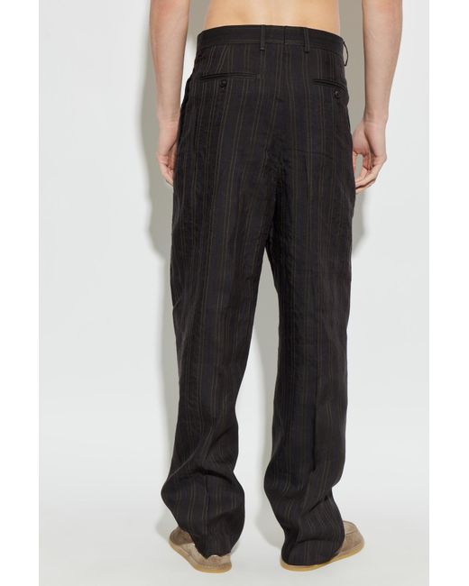 Ferragamo Black Striped Pattern Trousers for men