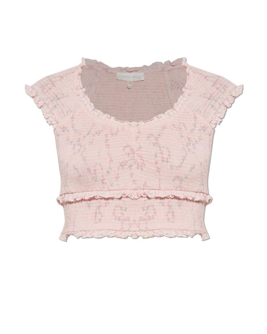 LoveShackFancy Pink Top "Cambron"