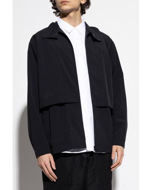 Homme Plissé Issey Miyake Blue Jacket With Stand-Up Collar for men