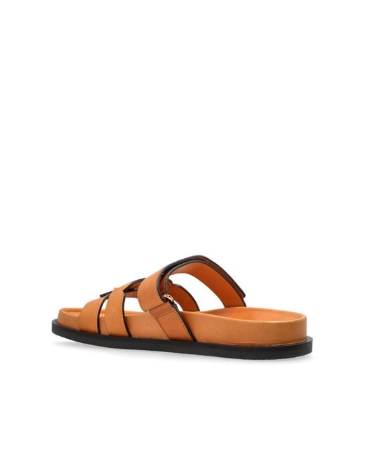 Tory Burch Brown Leather Slides Ines