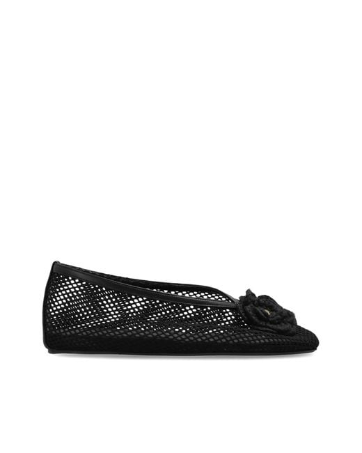 Ganni Black Ballet Flats With Appliqué