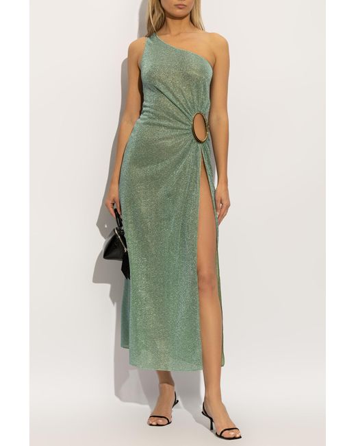 Oseree Green Dress With Lurex Thread,