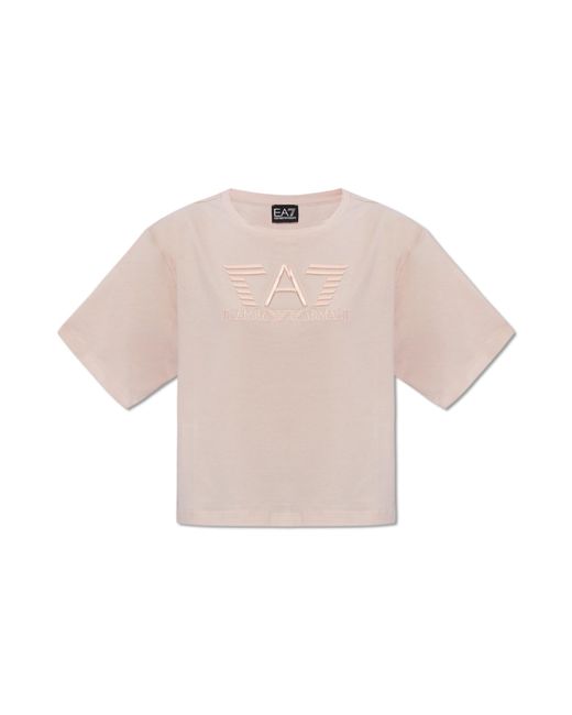 EA7 Pink T-shirt With Logo,