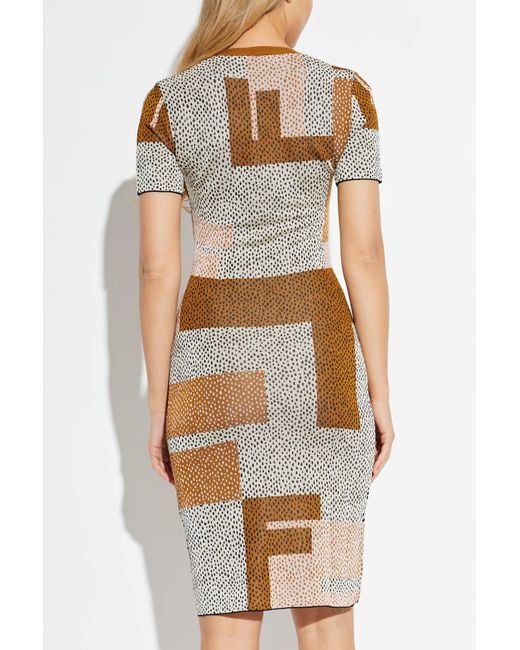 Fendi Brown Patterned Dress