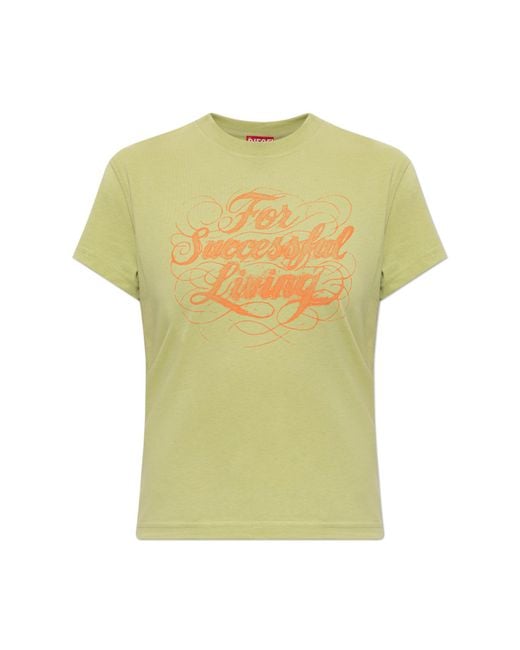 DIESEL Yellow T-Shirt 'T-Ila-Aa4'