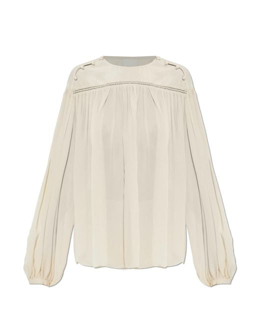 Isabel Marant Natural Silk Top "Nuna"