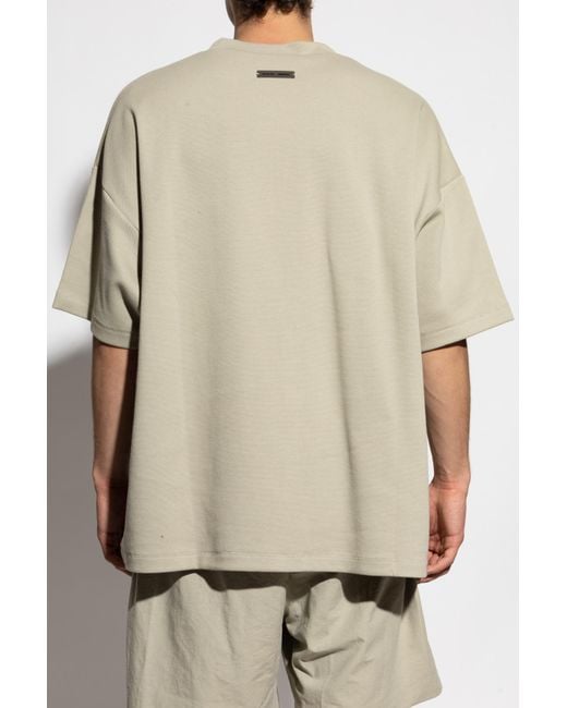 Fear Of God Natural T-Shirt With Logo Patch for men