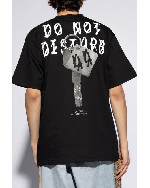 44 Label Group Black Printed T-shirt, for men