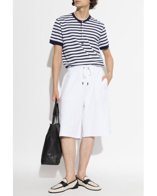 Dolce & Gabbana Blue T-Shirt With Striped Pattern for men