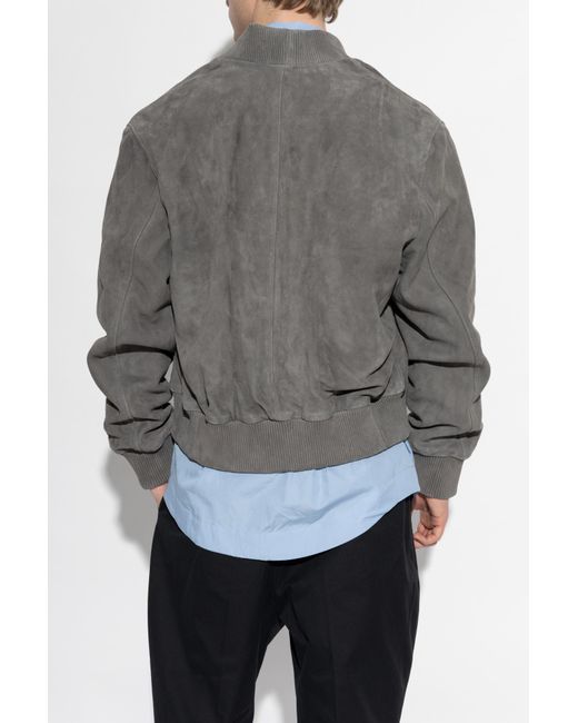 AMI Gray Suede "Bomber" Jacket for men