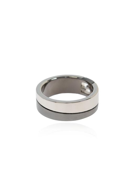 Fendi Black Ring With Logo for men