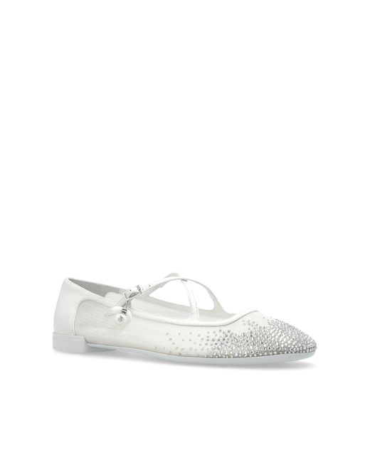 Jimmy Choo White Ballet Flats 'Eleri'