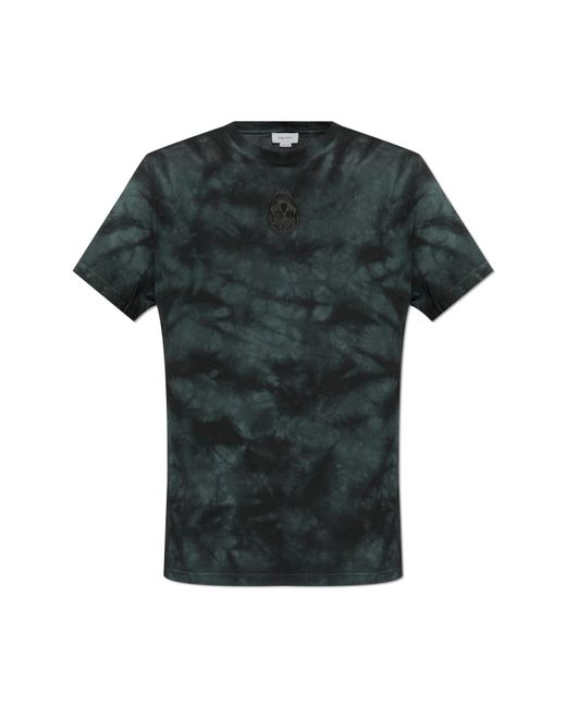 McQueen Black T-Shirt With Tie Dye Effect for men