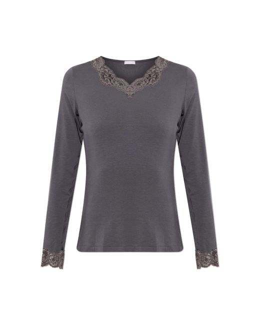 Hanro Gray Top 'Dana'