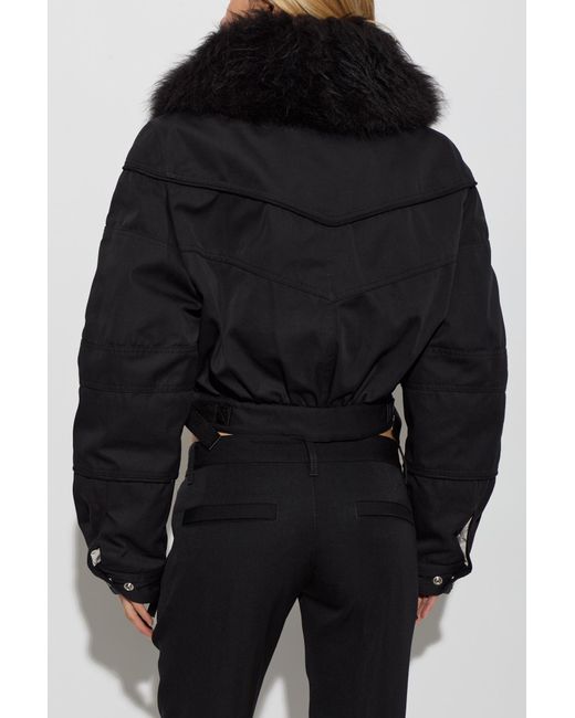 DSquared² Black Jacket With A Fur Collar