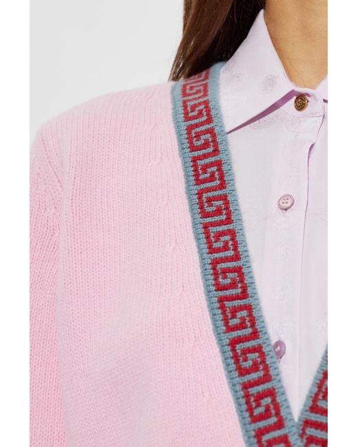Versace Red Wool Cardigan