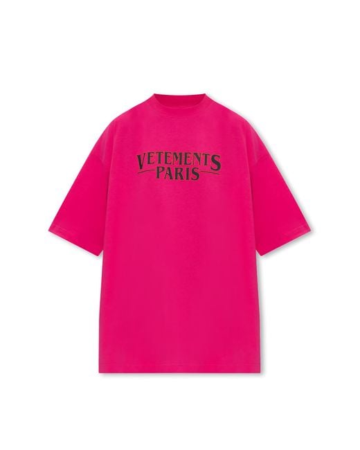 Vetements Oversize T shirt in Pink Lyst UK
