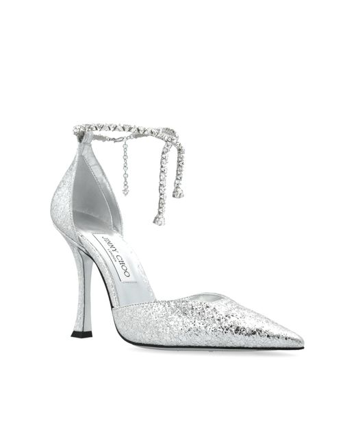 Jimmy Choo White Heeled Shoes 'Stwvie'