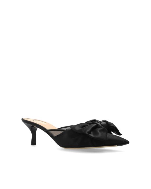 Fendi Black Heeled Mules "Colibr"