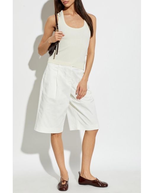 Matteau White Shorts With Pockets