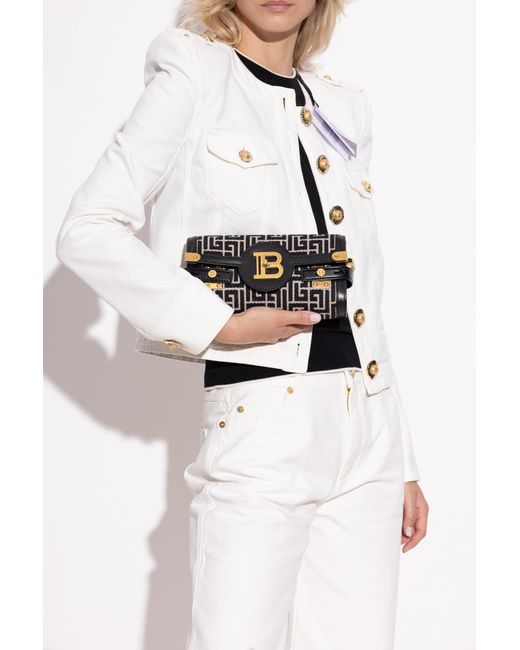 Balmain White Shoulder Bag "B-Buzz 23"
