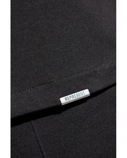 Represent Black Oversize "Initial" T-Shirt for men