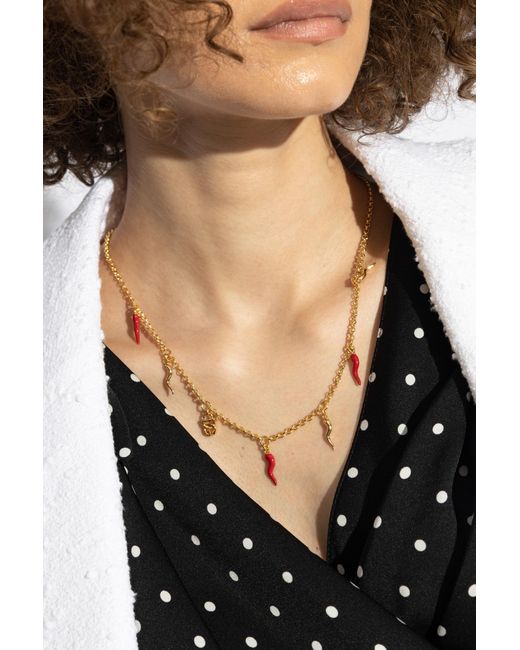 Dolce & Gabbana Metallic Necklace With Pendants