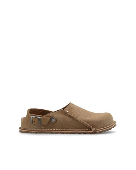 Birkenstock Brown 'Lutry Premium' Suede Slides for men