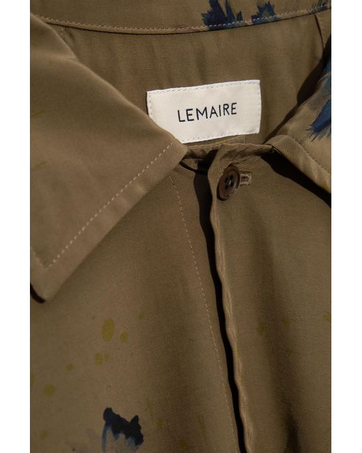 Lemaire Green Floral Pattern Shirt, '