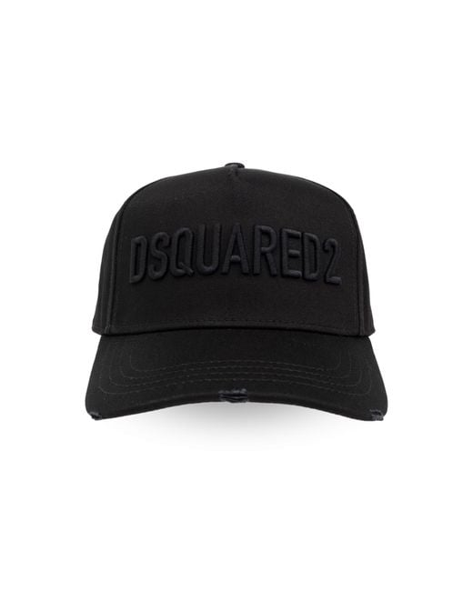 DSquared² Black Cap With Visor for men