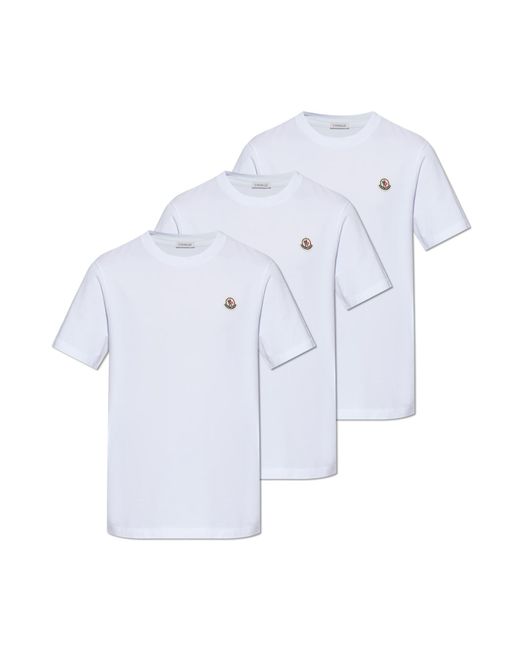Moncler Natural 3-Pack Of T-Shirts for men